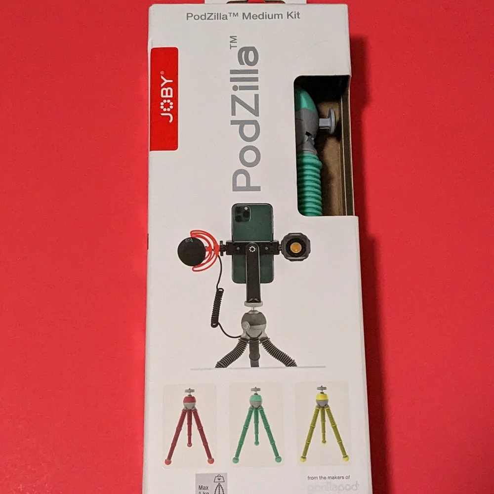 JOBY PodZilla Medium Kit, Flexible Tripod with GripTight 360 Phone Mount